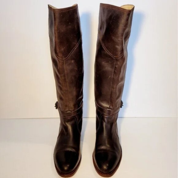 Frye Dorado Brown Leather Riding Boots 8M - Picture 4 of 10